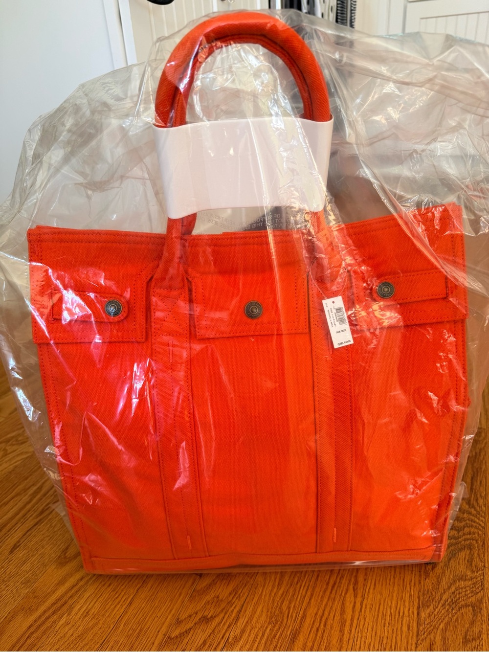 GAP Large 5-Pocket Canvas Tote in Persimmon Orange NWT